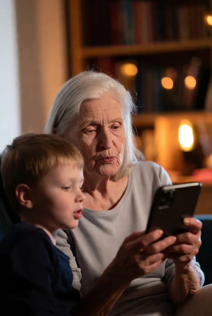 Copil citind o poveste magică personalizată